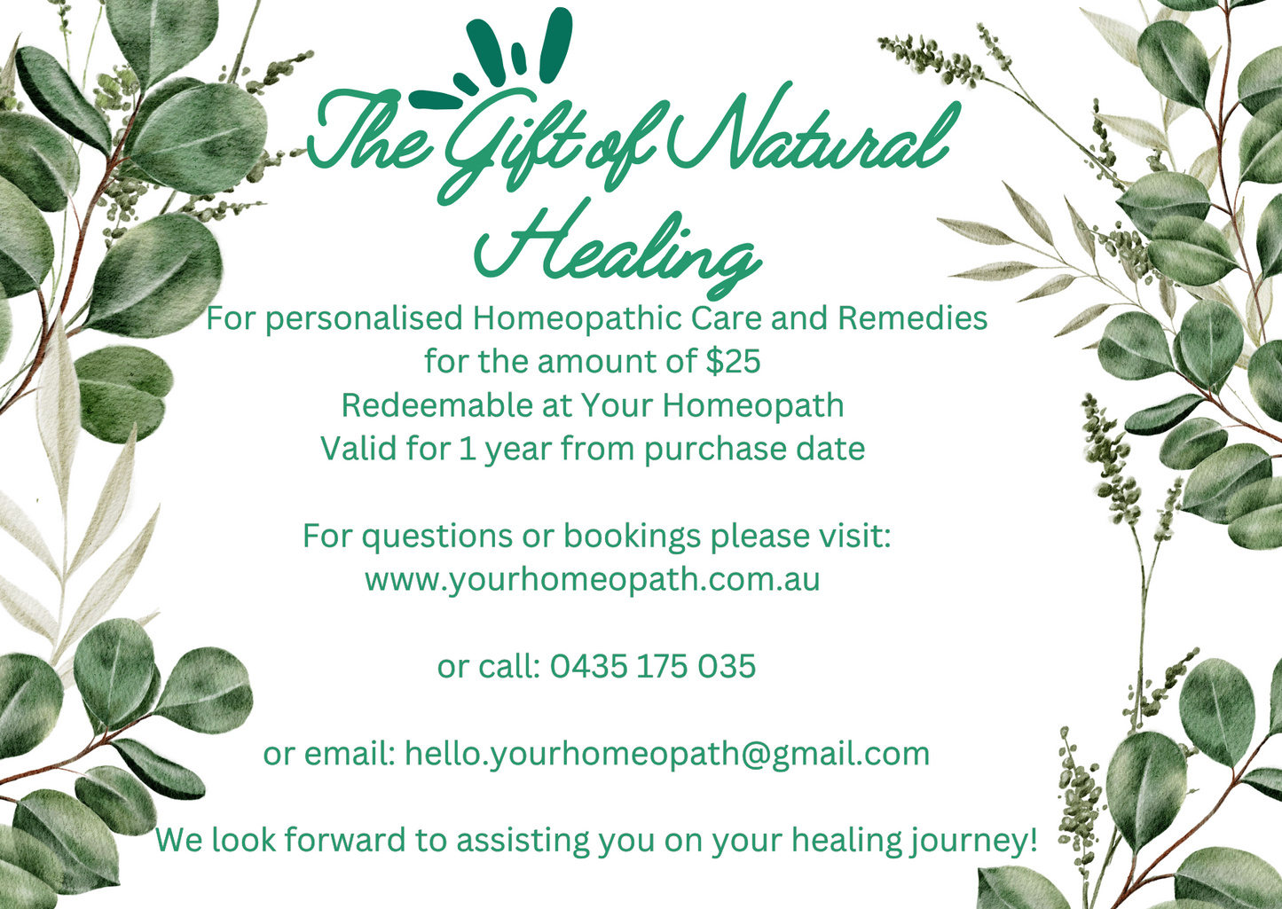 Your Homeopath Gift Card